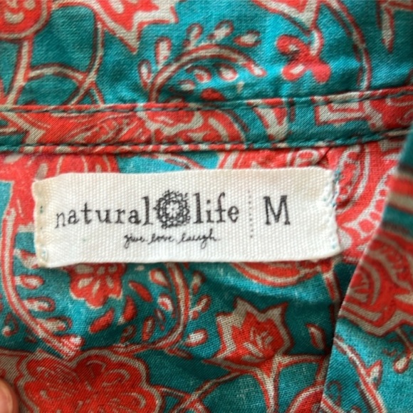 Turquoise Vines Amelia Sleeveless Shirt Dress with Cinch Waist Size Mediumm - Picture 13 of 16